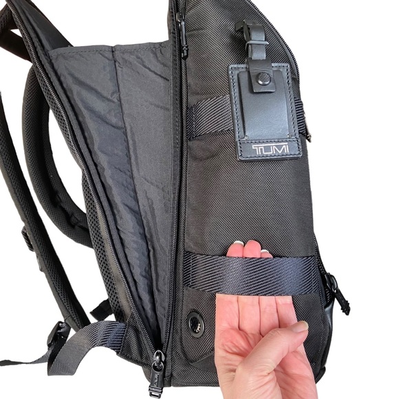 Tumi Alpha Bravo Tyndall Black Nylon Leather Utility Backpack Unisex Travel Bag - Picture 12 of 16